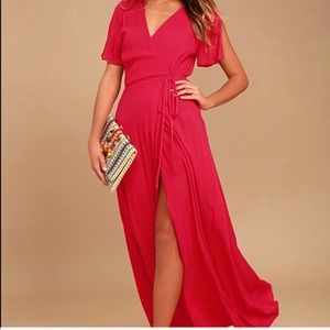 Red Maxi wrap dress